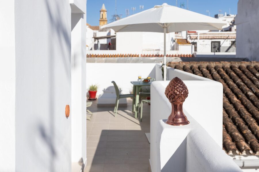 Vista del Solarium • Casa Mata Violeta en Alquiler - Estepona - Costal del Sol Detalle de la Terraza